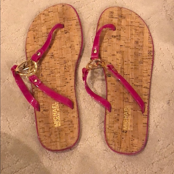 Michael Kors Shoes - pink & cork MK sandals. never worn!